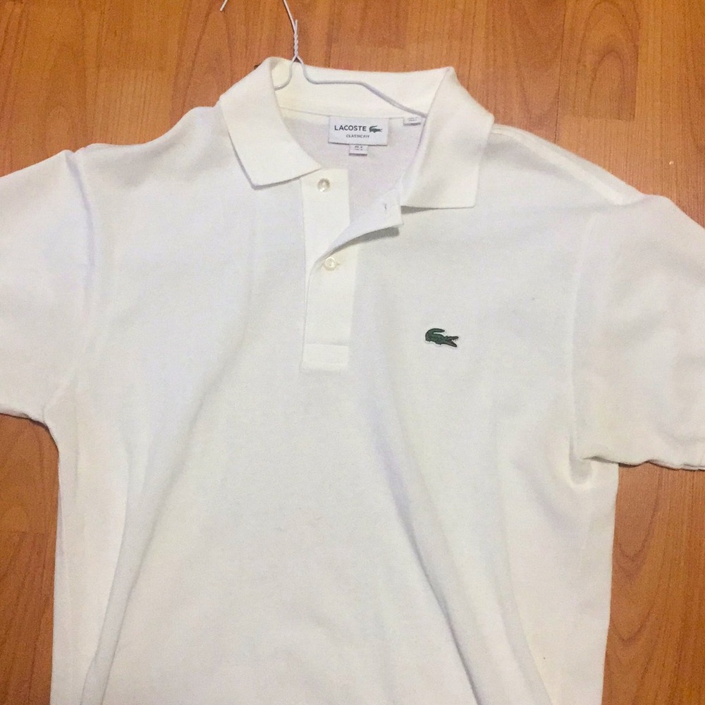 Small white Lacoste polo